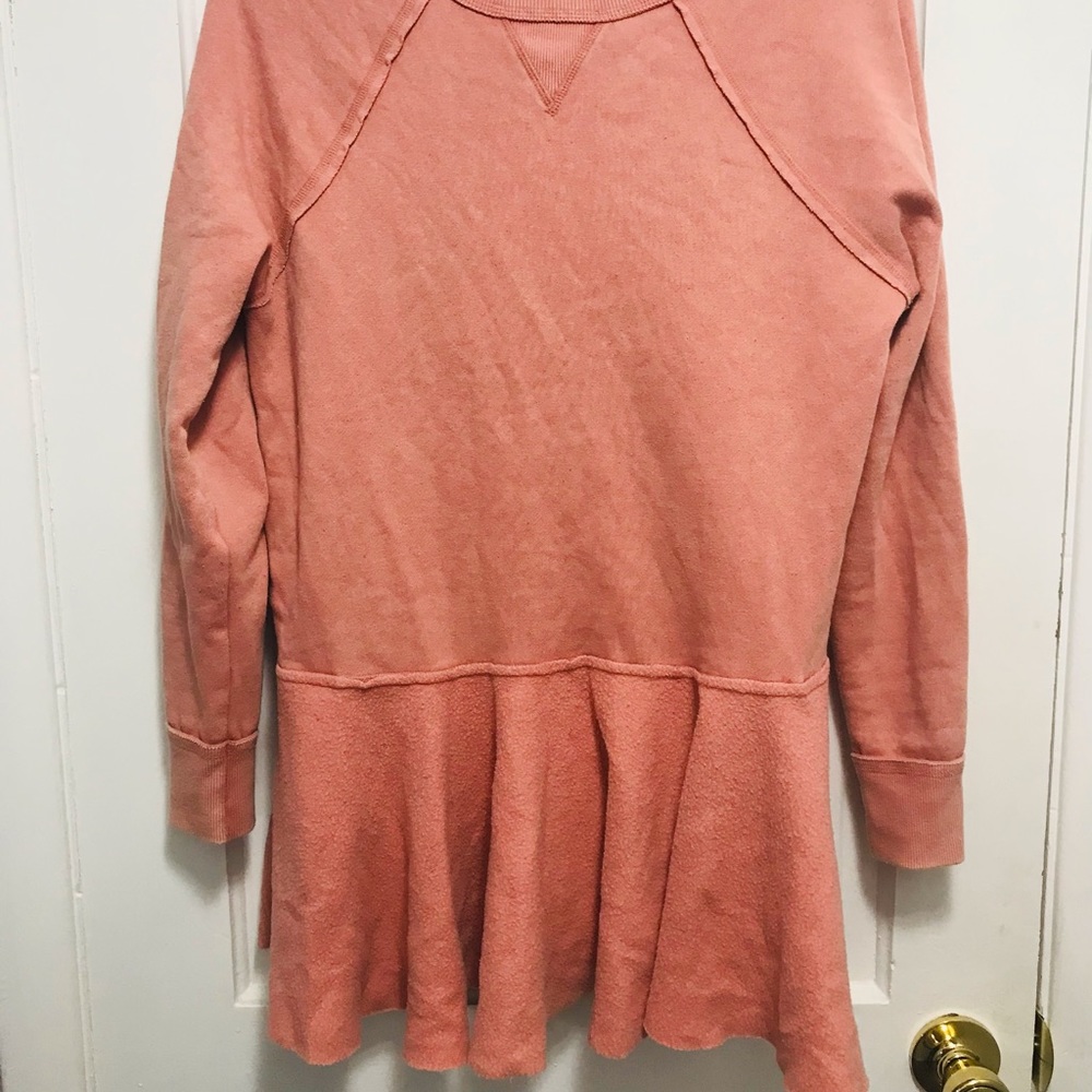 Free People Pink Peplum Sweatshirt Mini Dress with Pockets - Picture 5 of 11